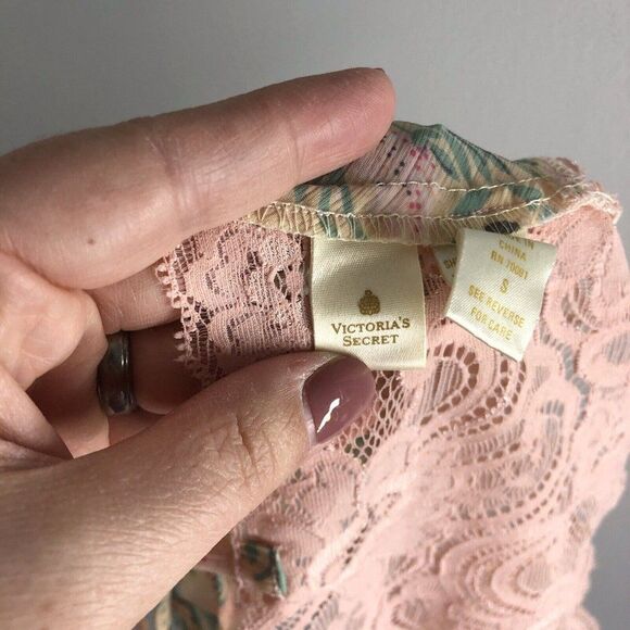 Victoria's Secret Size Small Gold Crown Label Bralette Unlined Floral Pink Lace - Picture 12 of 16